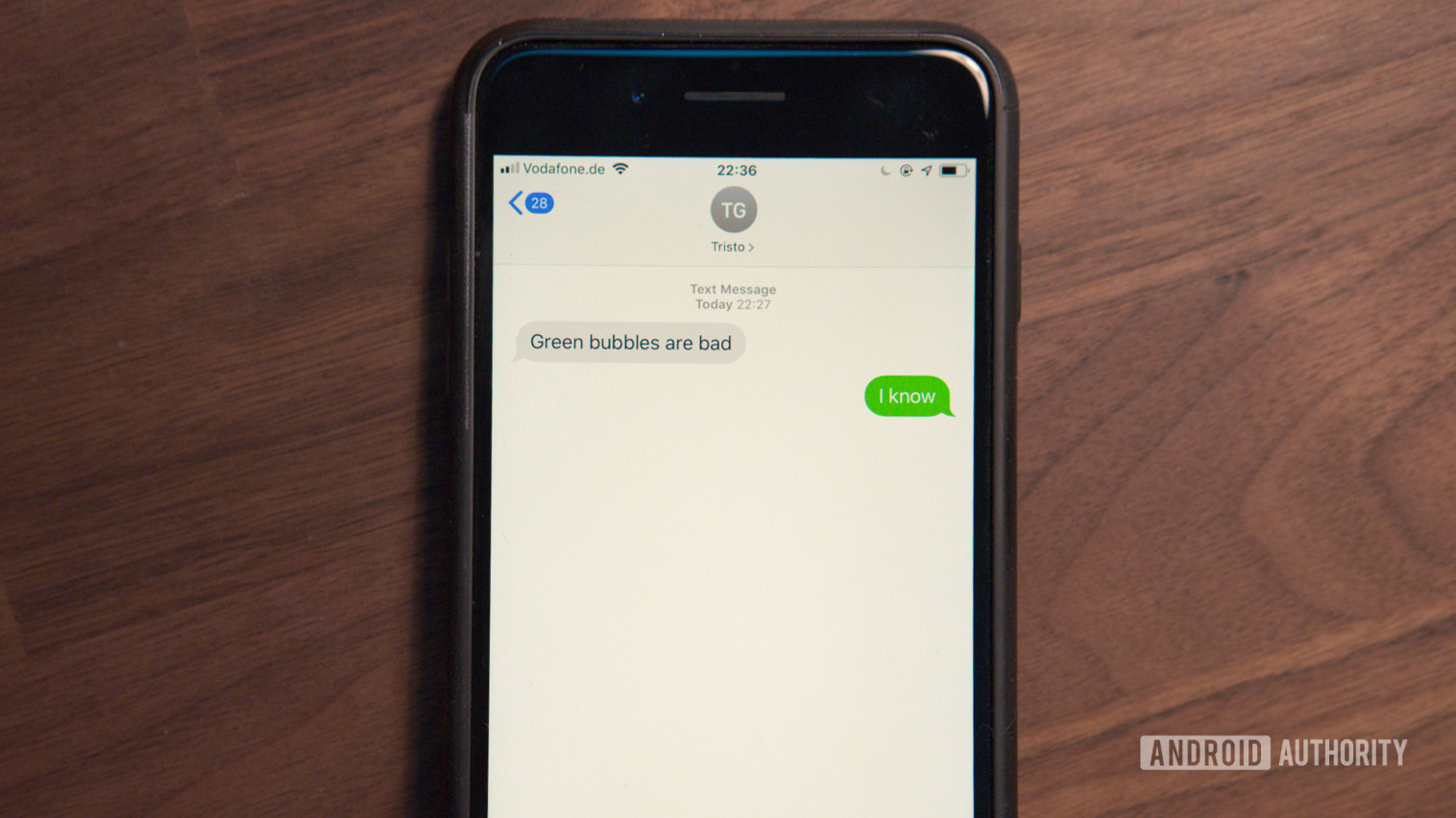 ios imessage bolha verde