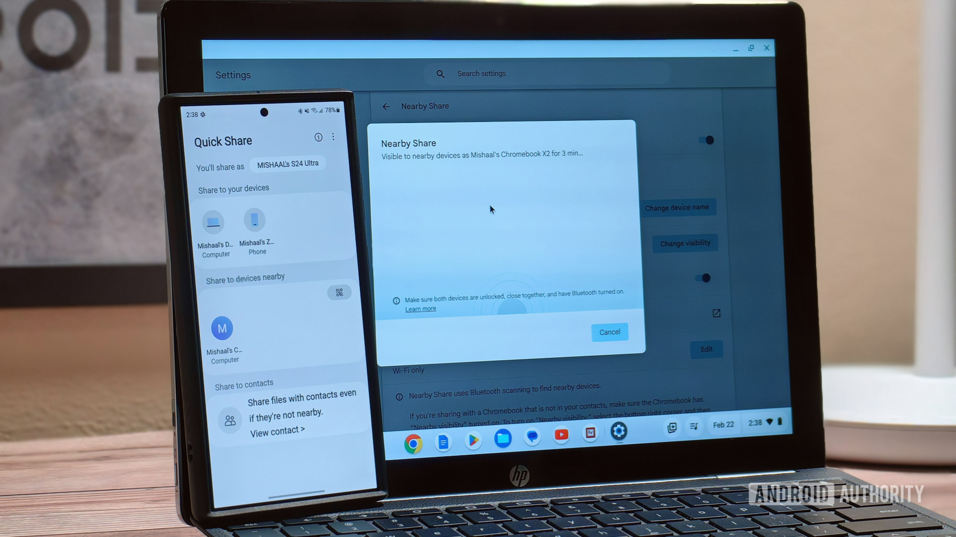 Compartilhamento rápido no Chrome OS