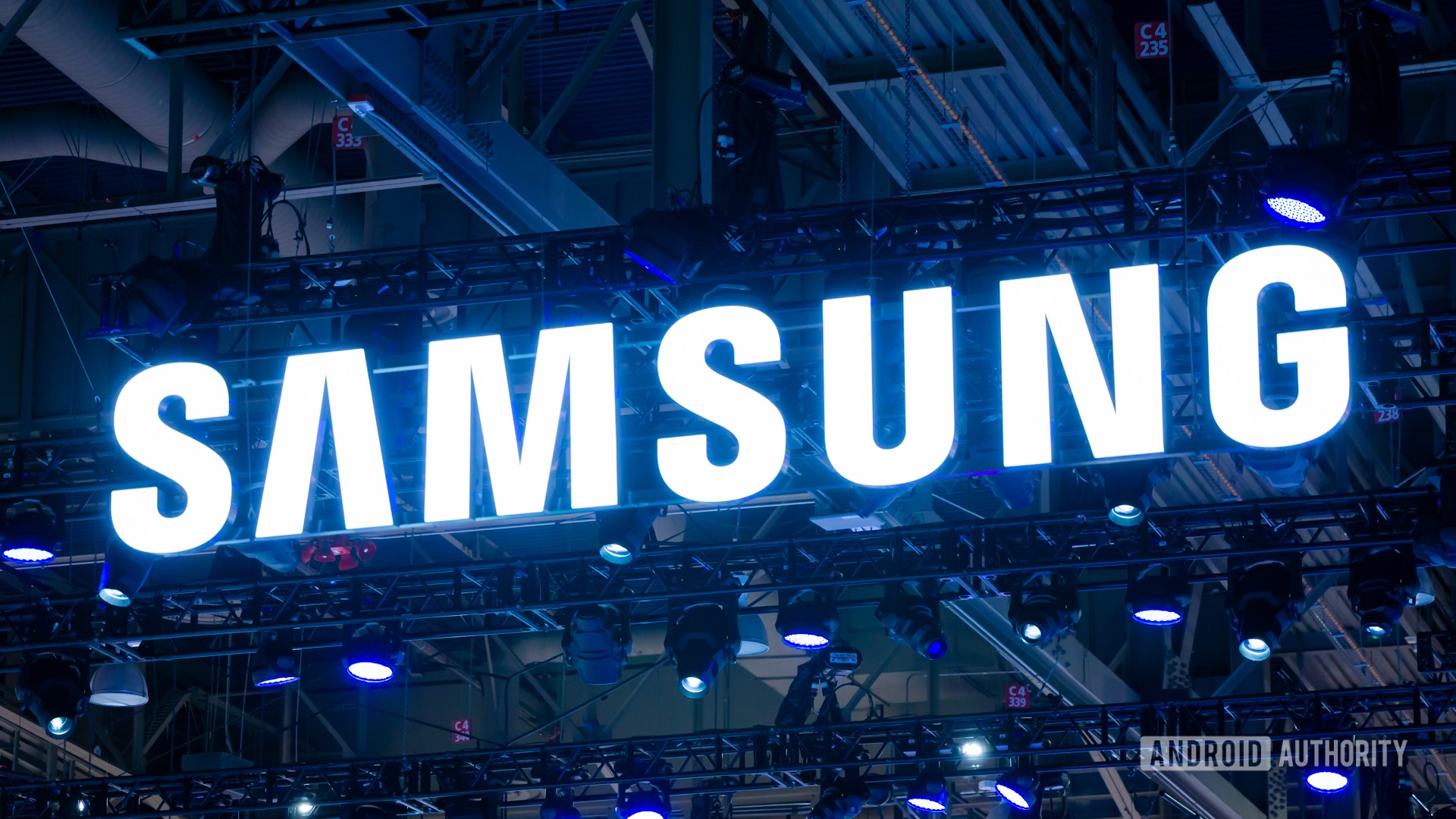 Foto de estoque do logotipo da Samsung na CES 2024 (3)
